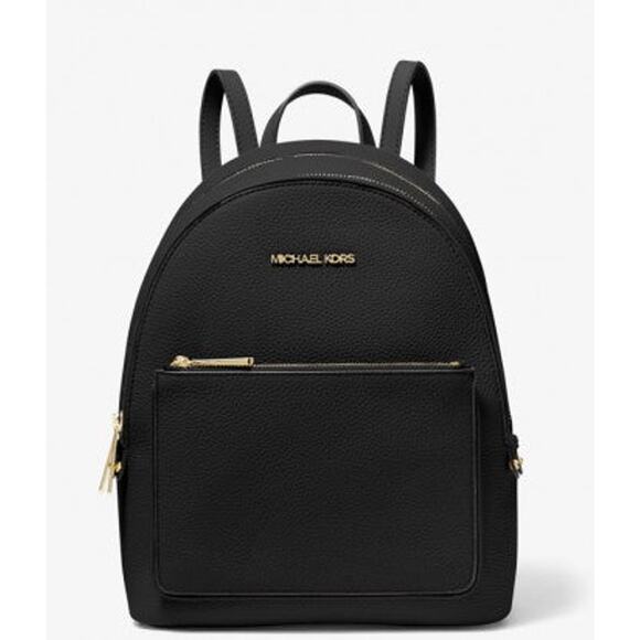 Michael Kors Adina Medium Pebbled Leather Backpack - One Size Black - Picture 1 of 3